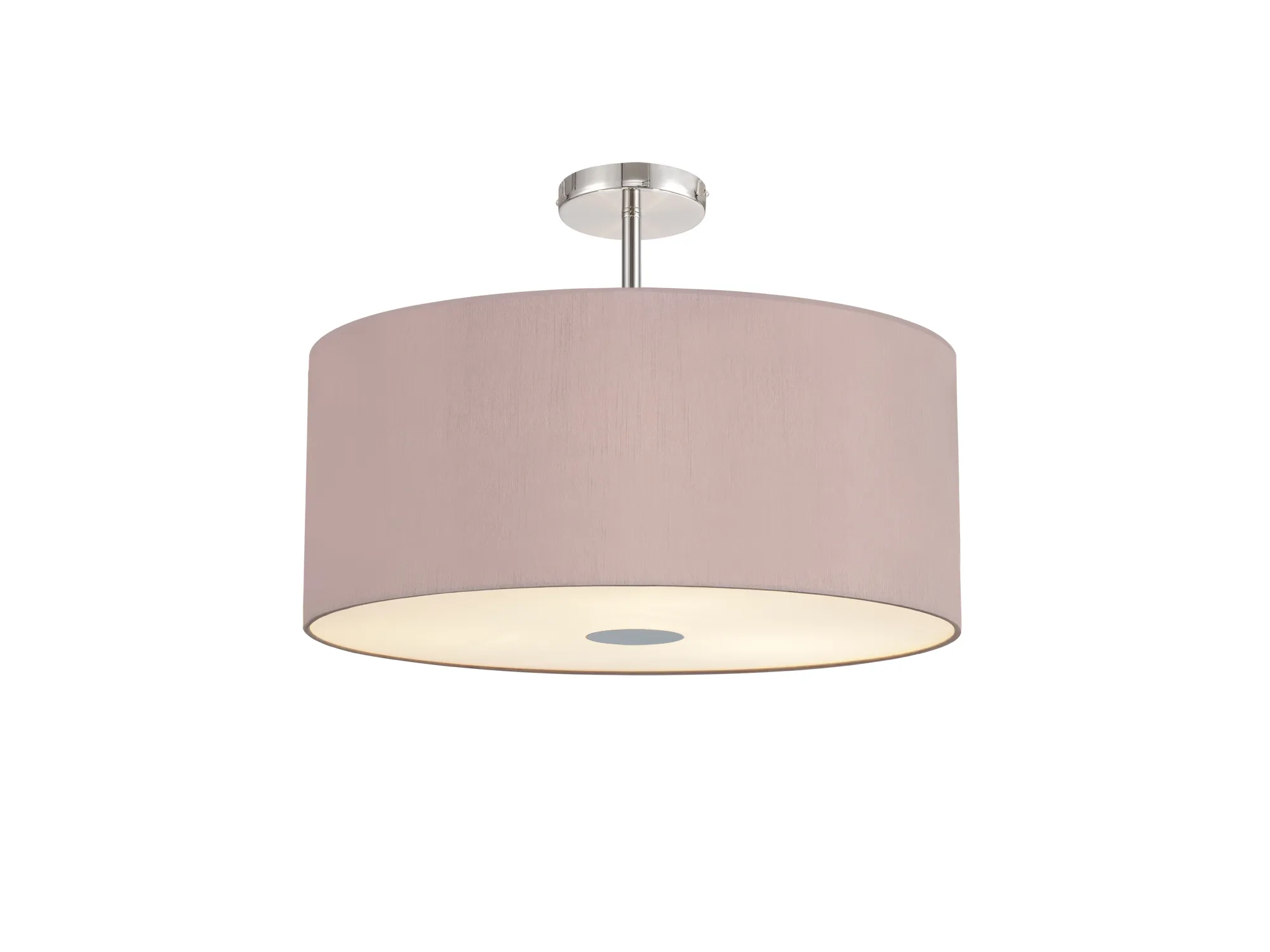DK0491  Baymont 60cm, Drop Flush 5 Light Polished Chrome, Taupe/Halo Gold, Frosted Diffuser